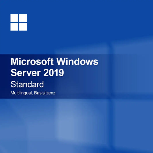 Microsoft Windows Server 2019 Standard, Çok Dilli, Temel Lisans