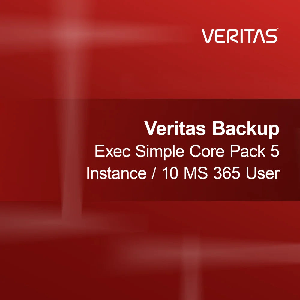 Veritas Backup Exec Basit Çekirdek Paketi 5 Örnek / 10 MS 365 Kullanıcı